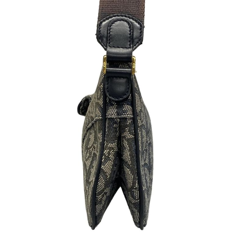 Dior/christian Dior Shoulder Bag Trotter Ivory X Navy X Black Leather