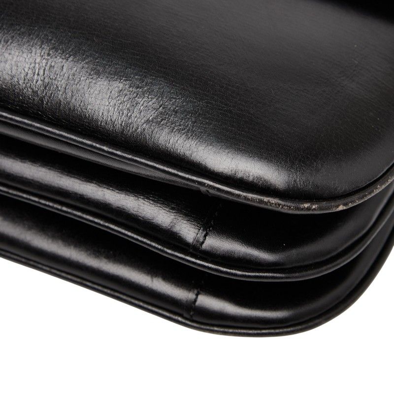 Celine Triomphe Crossbody Shoulder Bag Black Leather Women's Celine