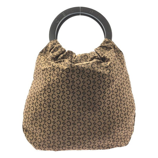 Celine - Macadam Pattern Circle Handle Canvas Handbag - Brown - Women