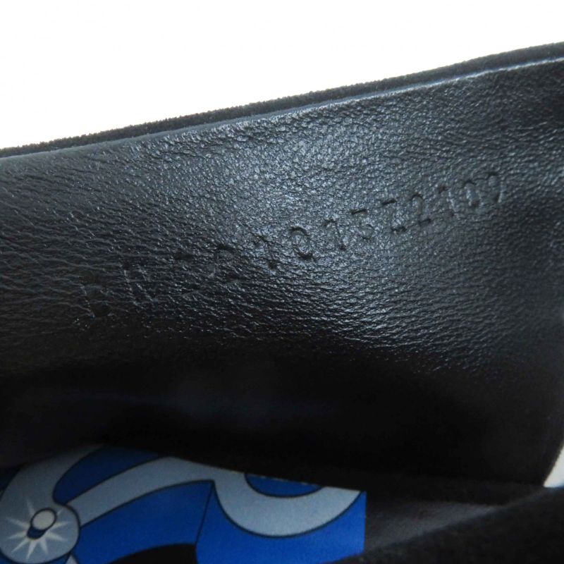 Hermes 2022 221013z Back Ribbon Pointed Toe Low Heel Suede Leather V Cut Pumps