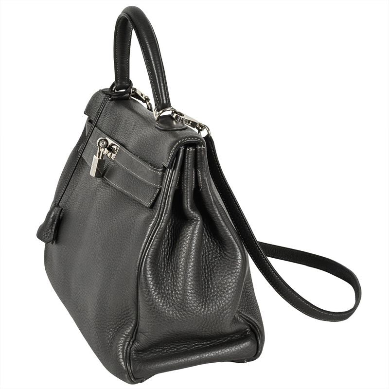Hermes Kelly 35 Handbag Togo Engraved □H Graphite Internal Stitching