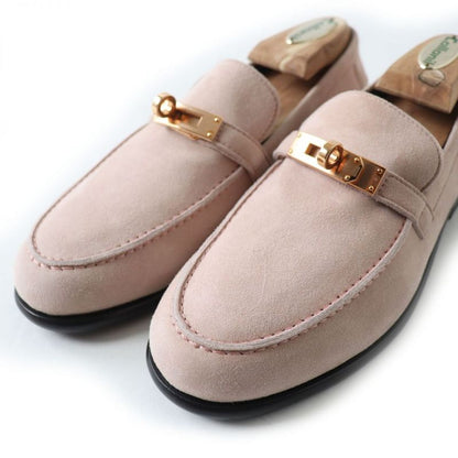 Unused 21aw Hermes Destin Women's Kelly Buckle Suede Leather Moccasins/loafers