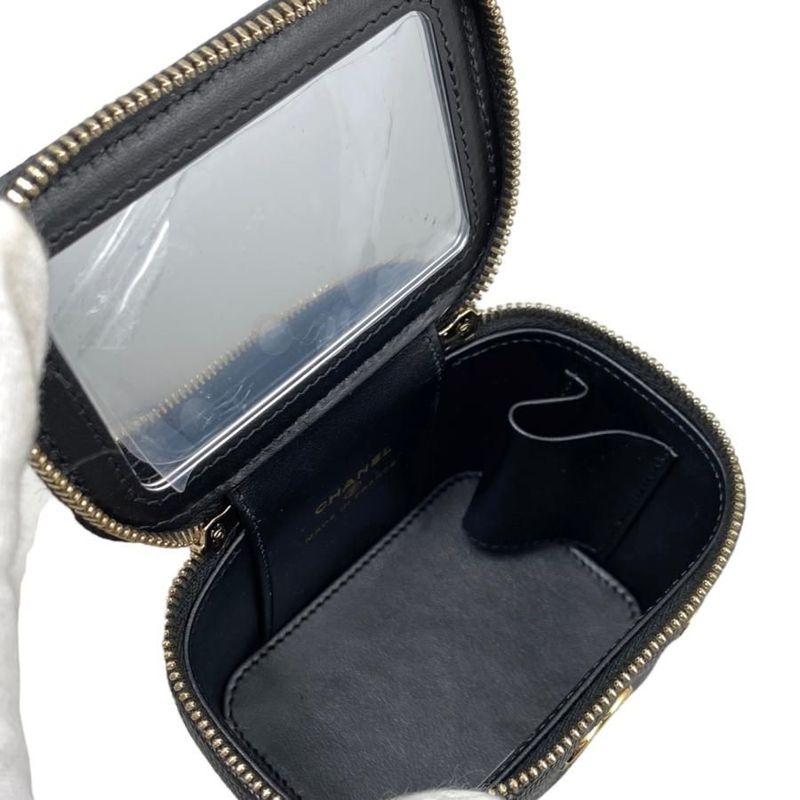 Chanel Shoulder Bag Small Vanity Bag Ap3078 Matelasse Caviar Skin Coco Mark
