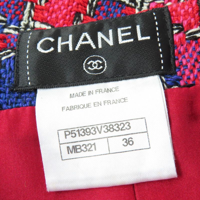CHANEL P51393v38323 Silk Cotton Coco Mark Button Tweed Tight Skirt Multicolor