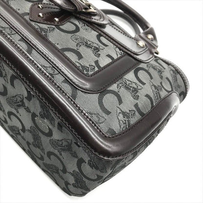 Celine Horse Carriage Signature Hand Tote Enamel Leather Brown