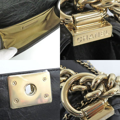 Chanel Boy Chanel 20 Chain Shoulder Flap Bag Cuff Black Studs Black
