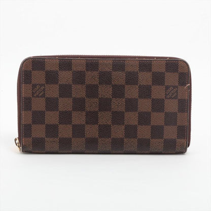 Louis Vuitton Damier Zippy Organizer Round Zip Wallet Long Wallet N60003 Brown