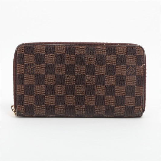 Louis Vuitton Damier Zippy Organizer Round Zip Wallet Long Wallet N60003 Brown