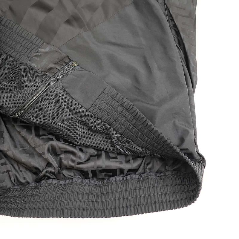 Fendi Ff Logo Stripe Nylon Blouson Faf577 Abtb Black XS