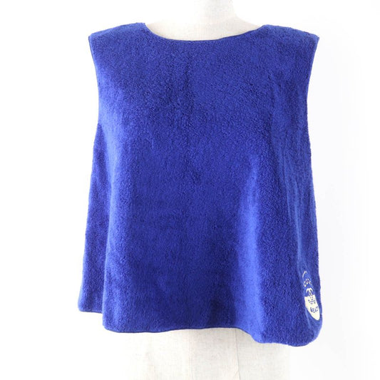 CHANEL 19M P61782v42943 COCO Beach 100% Cotton Pile Sleeveless Top Blue 38