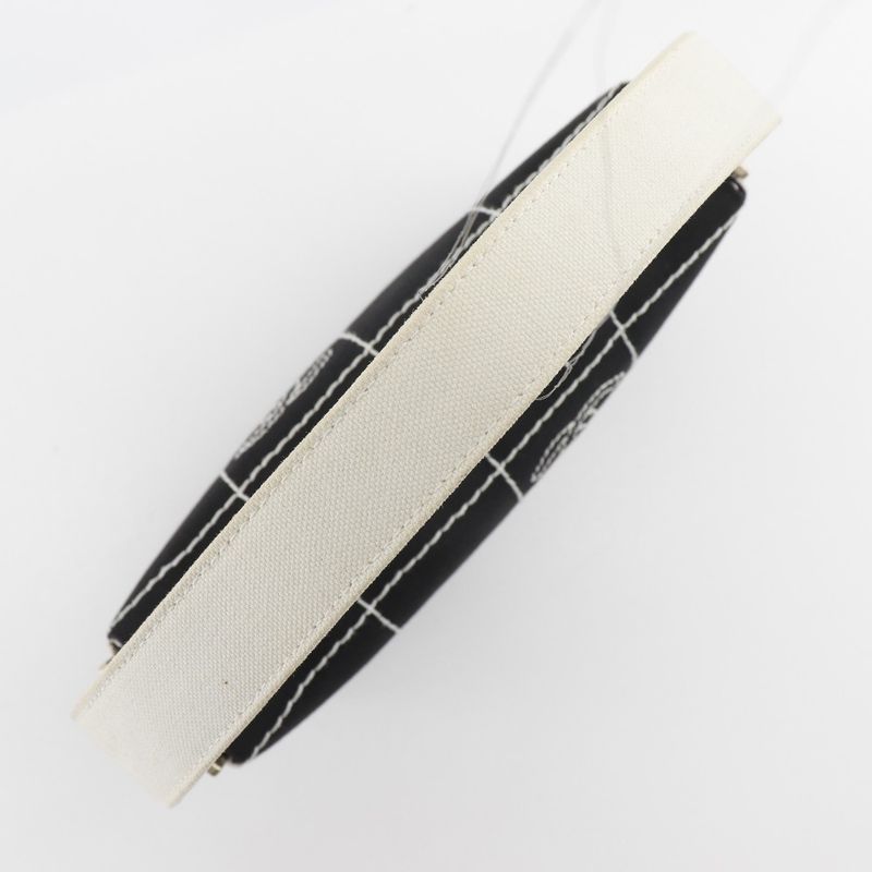 Chanel Chocobar Canvas Black Ladies Shoulder Bag