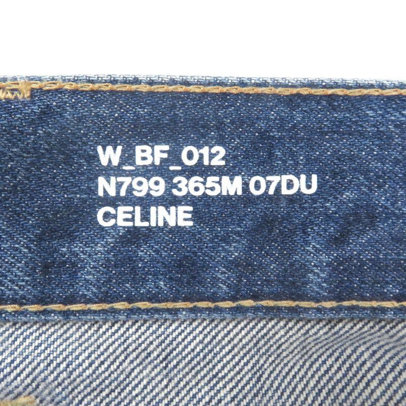 Celine N799365m07du Button Fly Cut-off Denim Pants Jeans Indigo Blue 28 Made In