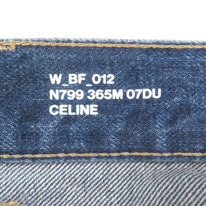 Celine N799365m07du Button Fly Cut-off Denim Pants Jeans Indigo Blue 28 Made In