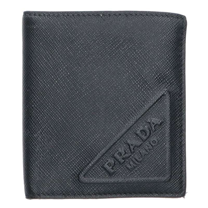 Prada 2mo5132 Embossed Logo Bifold Leather Wallet Men's