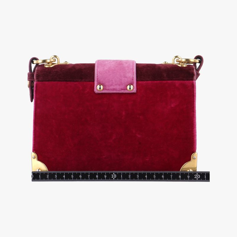 Prada Cahier Lion Head Red And Pink Velour 1bd089110
