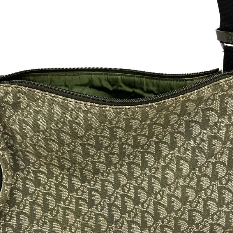 Dior/christian Dior Shoulder Bag Trotter Khaki Ivory And Black