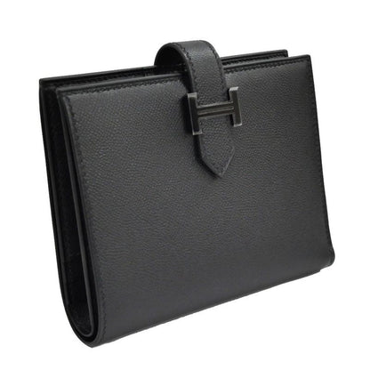 Hermes Bearn Compact Bifold Wallet Monochrome So Black Vo Madame W