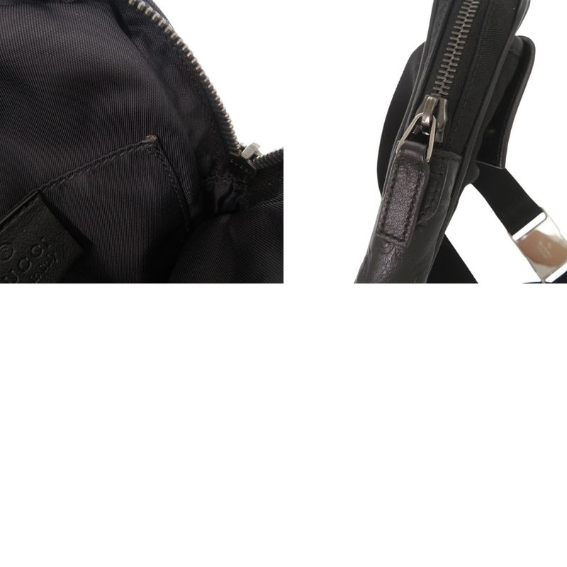 Guccissima Nylon Leather 161823 Black Waist Bag Shoulder Bag Black 1852 Gucci