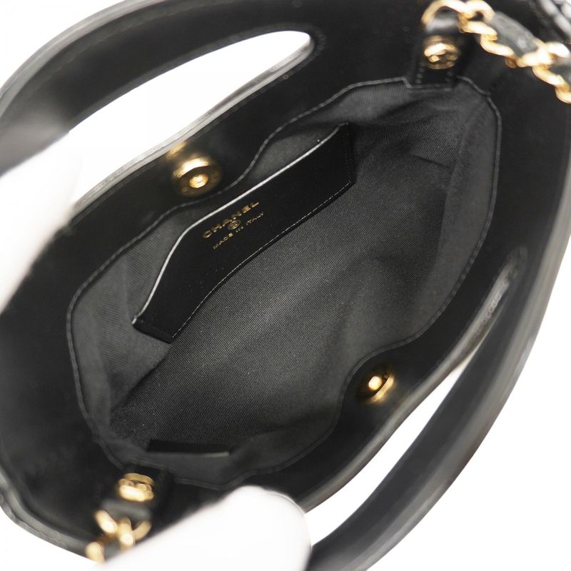 Chanel Handbag Matelasse Calfskin Black Chien Pan Gold Hardware Women