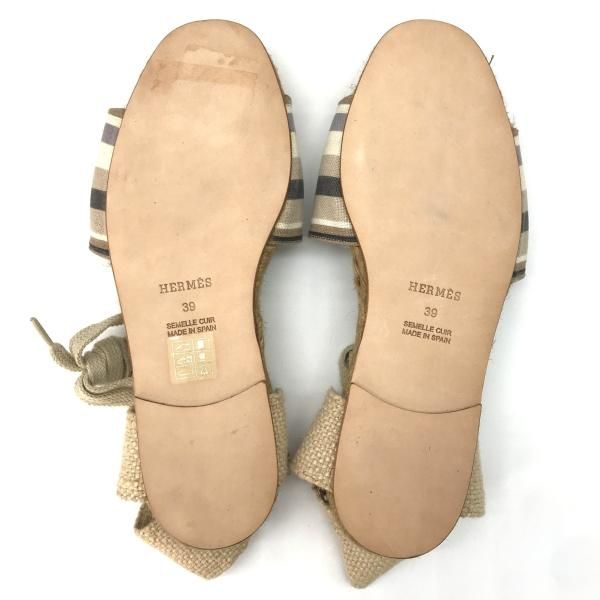 Hermes Espadrille Sandals 39 Blue