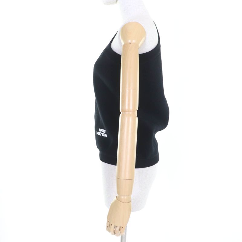 Louis Vuitton 24SS Logo One Shoulder Technical Knit Pullover Top Black XS Made