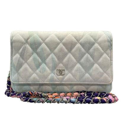 Chanel Wallet Matelasse Ap0250 Light Blue×white×multi
