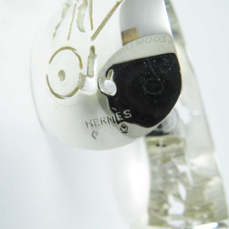 Hermes Vintage Carreche Carriage Dog Bracelet / Bangle Silver With Box Ladies