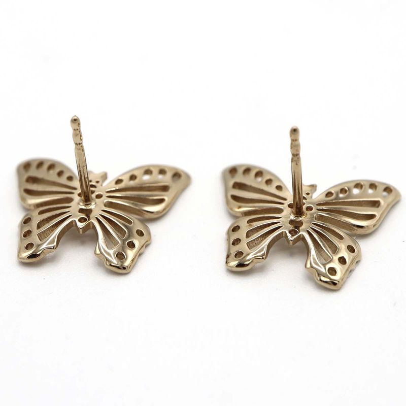 Christian DIOR Earrings Butterfly Faux Pearl Tribal Accessories With Box H13740