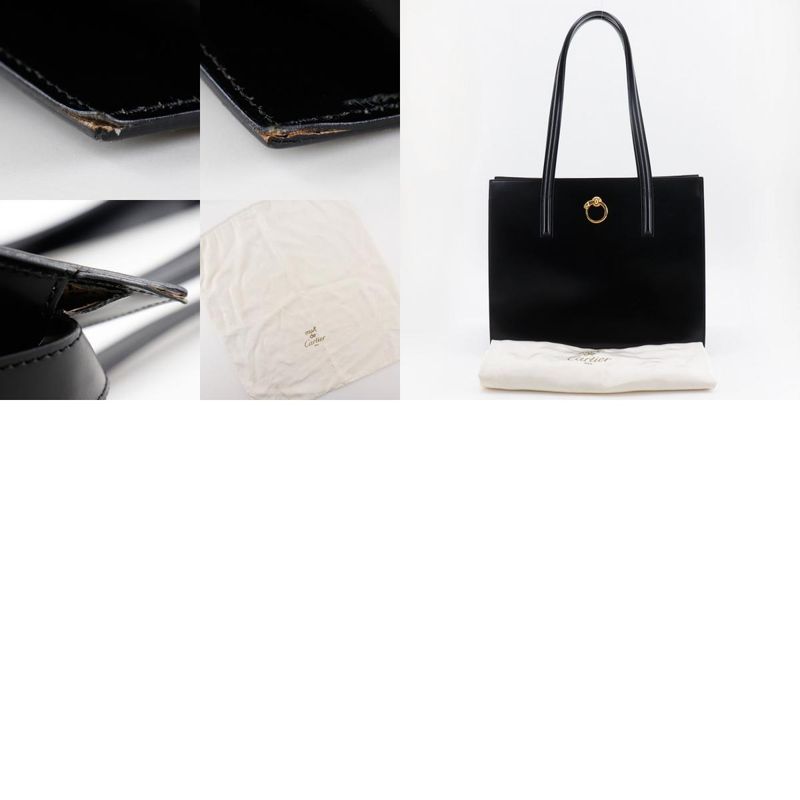 Cartier Panther Calf Black Women's Tote Bag