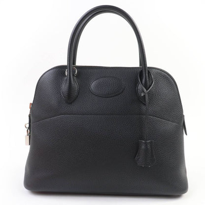 Hermes Bolide 31 Taurillon Clemence Silver Hardware Handbag Black Engraved Y
