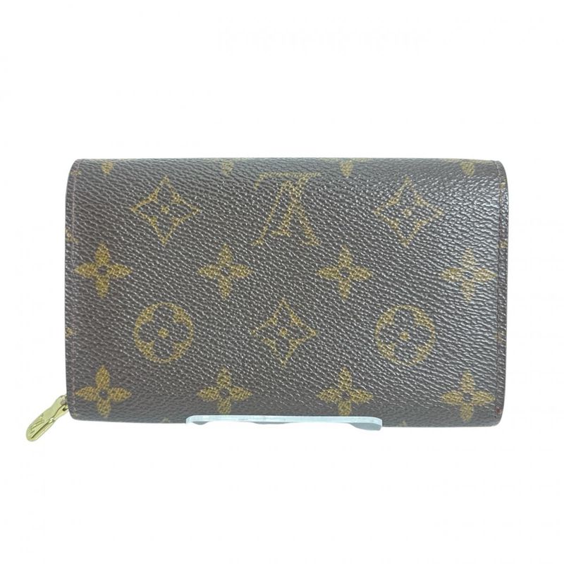 Louis Vuitton M61730 Monogram L-shaped Zipper Porte Monnaie Vie Trésor Fold