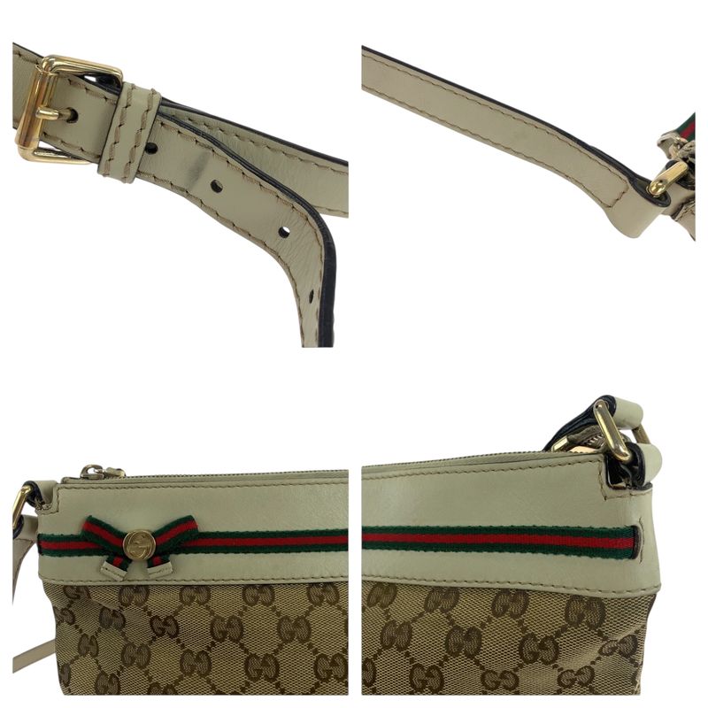 Gucci Sherry Line Mayfair Beige Ivory Gold Hardware GG Canvas 257065 Shoulder