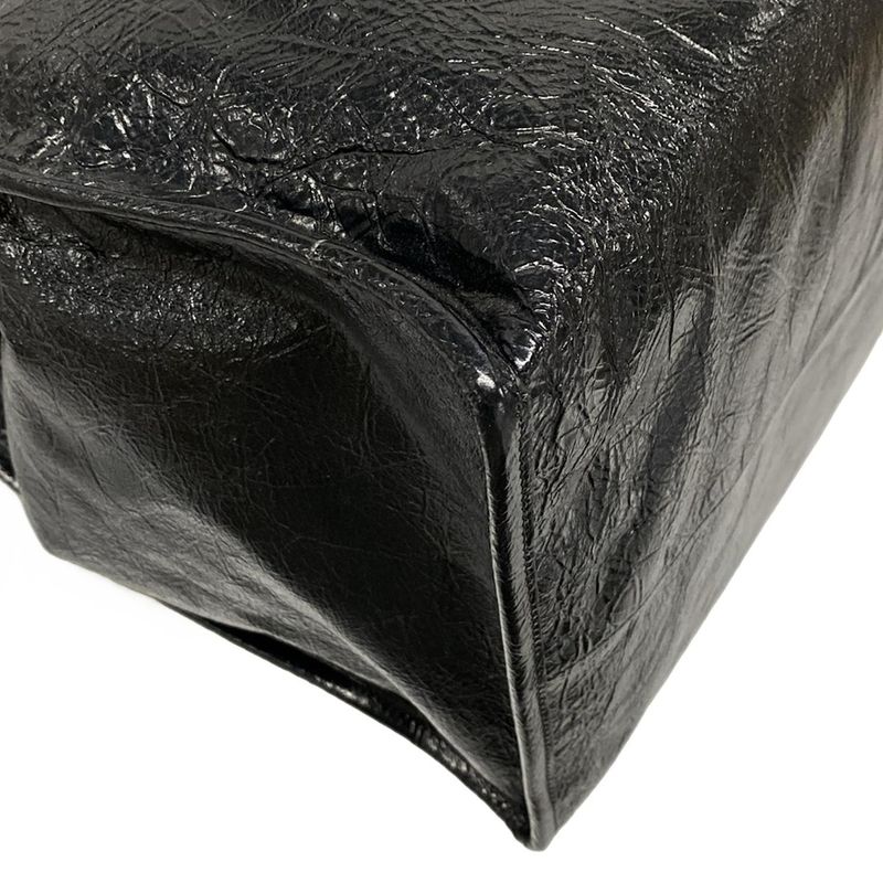Balenciaga Tote Bag Shopper Garment Tote Bag 811607 Black Crinkled Lambskin