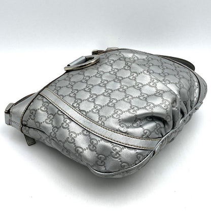 Gucci 203257 Shoulder Bag Abby Guccissima Leather Silver Women