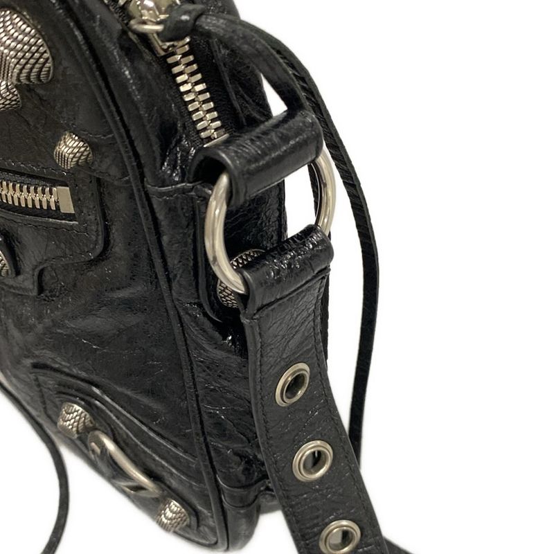 Balenciaga Shoulder Bag Le Cagor Crossbody Bag 719065 Black Lambskin