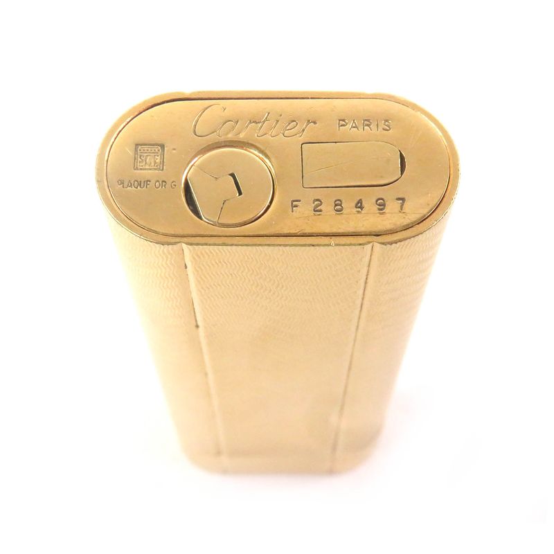 Cartier Wave Allover Pattern Oval Shape Roller Type Gas Lighter