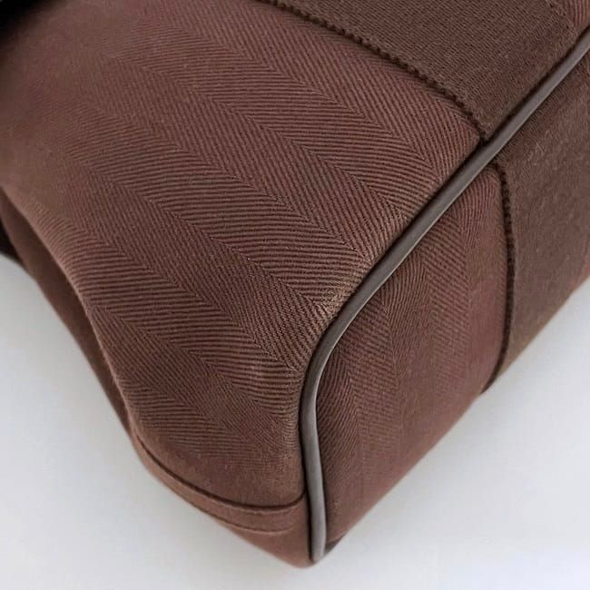 Hermes Handbag Valparaiso PM Brown Excellent Condition Canvas