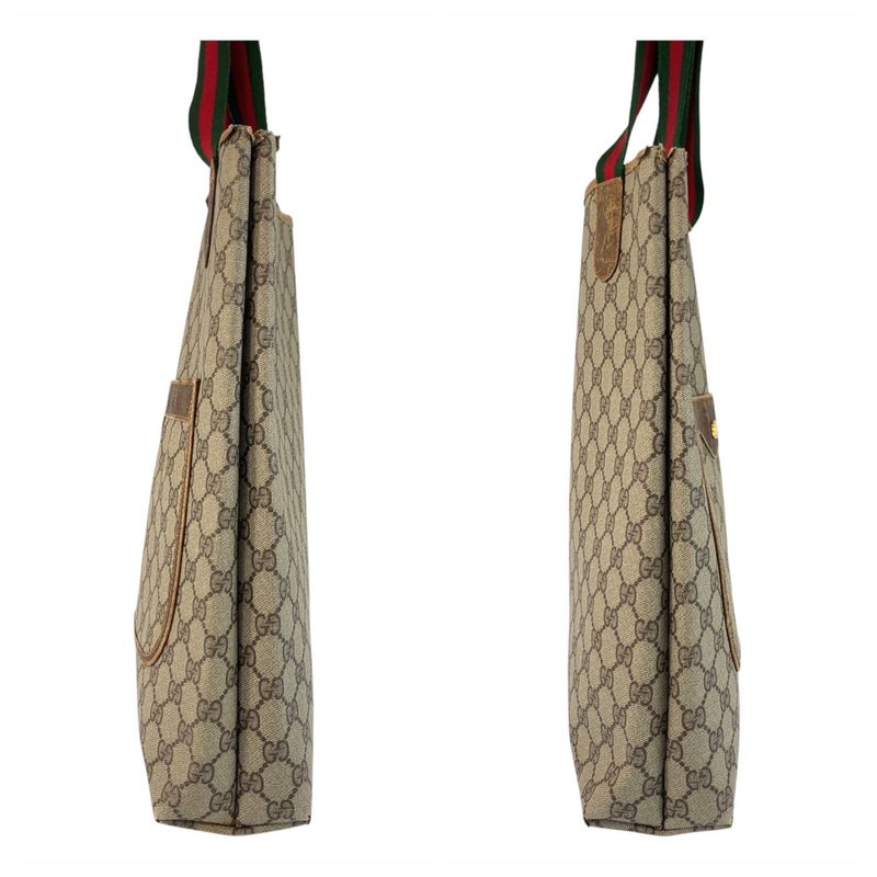 Gucci Vintage Sherry Line Old Gucci GG Supreme Canvas Tote Bag Shoulder Bag