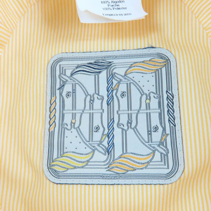 Hermes Calvi 100% Cotton Serie Hardware Bucket Hat Yellow 57 Made In France