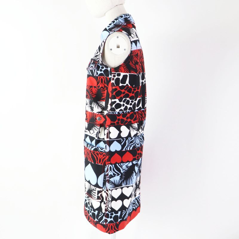 Hermes 23SS 3e0551d1 Wild Print Denim Dress Sleeveless Dress Multi 34 With