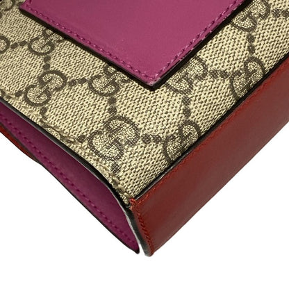 Gucci Shoulder Bag Padlock GG Small 409487 Dark Brown X Red X Multi Chain