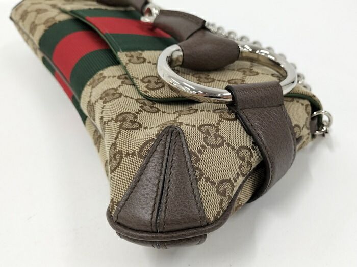 Gucci Shoulder Bag GG Canvas Horsebit Canvas Brown 764255