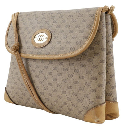 Gucci Old Gucci Micro GG Vintage PVC Beige Women's Shoulder Bag