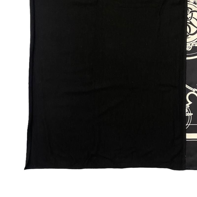 Hermes Scarf Carré H Hybrid 90 Ex-Libris Ecru Noir Black Hybride Ex-Libris