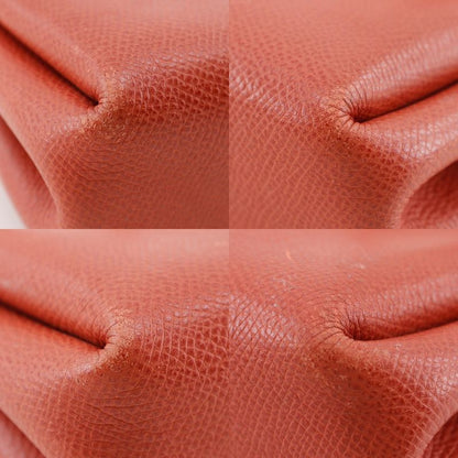 Hermes Vespa Pouch Drawstring Leather Orange □G Ladies Pouch