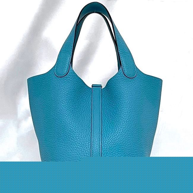 Hermes Handbag Picotin Lock PM Light Blue Jean Excellent Condition