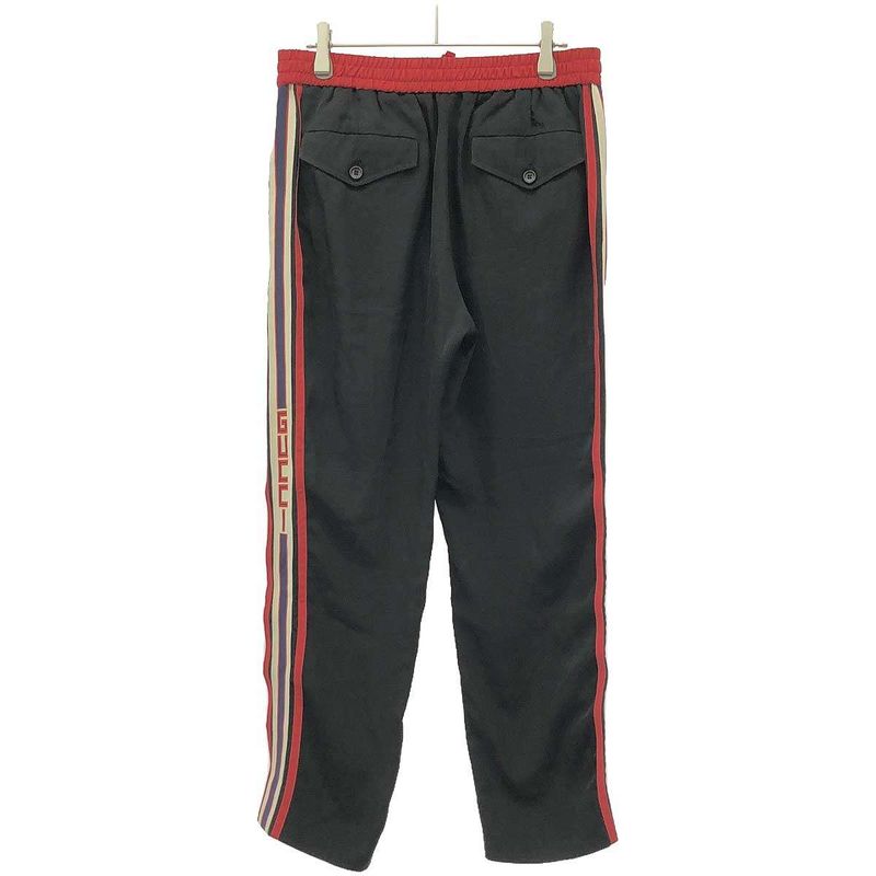 Gucci Sideline Logo Jogging Pants 522935 Z739c Black Red 44