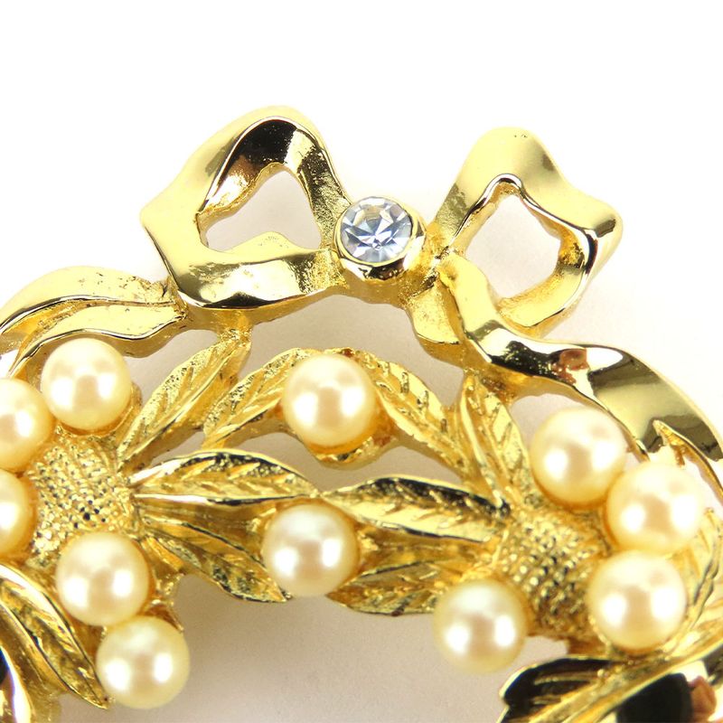 Christian Dior Brooch Metal Gold Wreath Plated Accessories Ladies Women