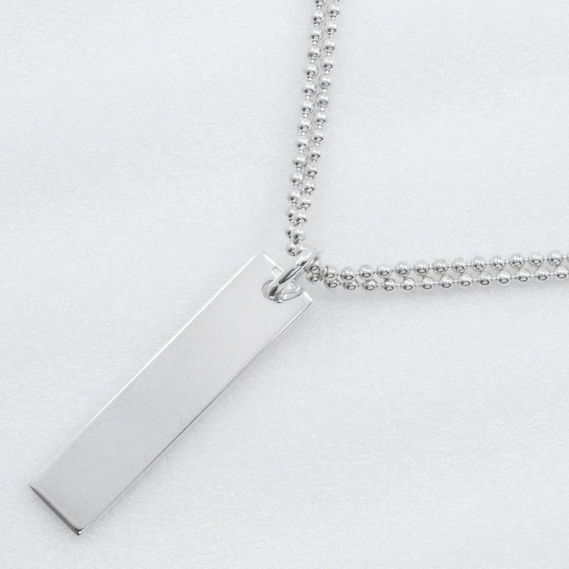 Gucci Logo Bar Double Ball Chain Silver 925 Unisex 23.9g Necklace