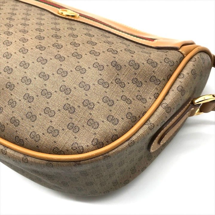 Gucci Vintage Micro GG Shoulder Bag Sherry Line Brown